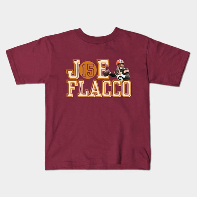 Joe Flacco 15 Cleveland Kids T-Shirt by Alexander S.